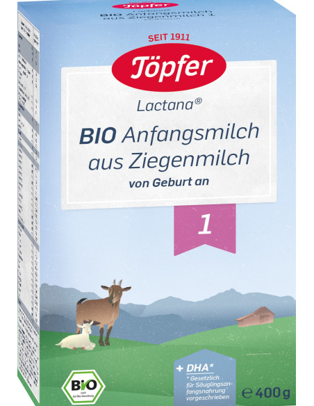 Topfer Lactana Bio 1 Сухо козе мляко за кърмачета 0M+ 400 гр