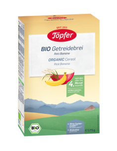 Topfer Bio Безмлечна био каша с ориз и банан 4M+ 175 гр