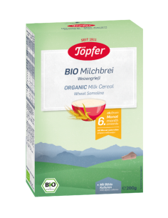Topfer Bio Млечна био каша с пшеничен грис 6M+ 200 гр