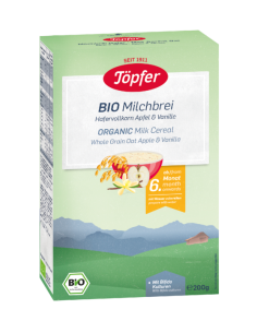 Topfer Млечна био каша с пълнозърнест овес, ябълка и...