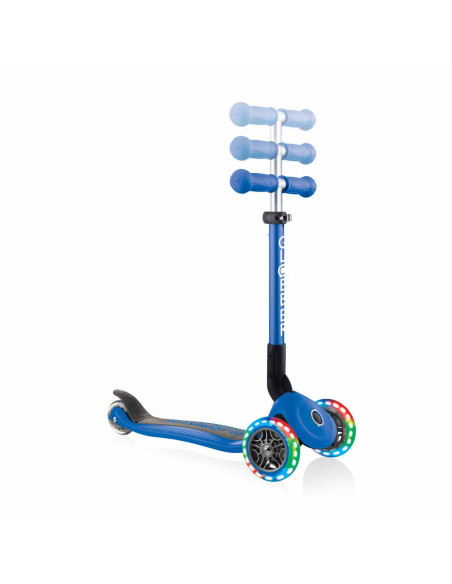 Сгъваема тротинетка със светещи колела, Globber Junior - 2+ г., синя