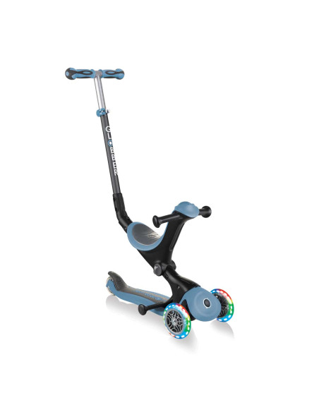 Тротинетка с родителски контрол 5 в 1, GO UP Deluxe Lights - Пастелно синя