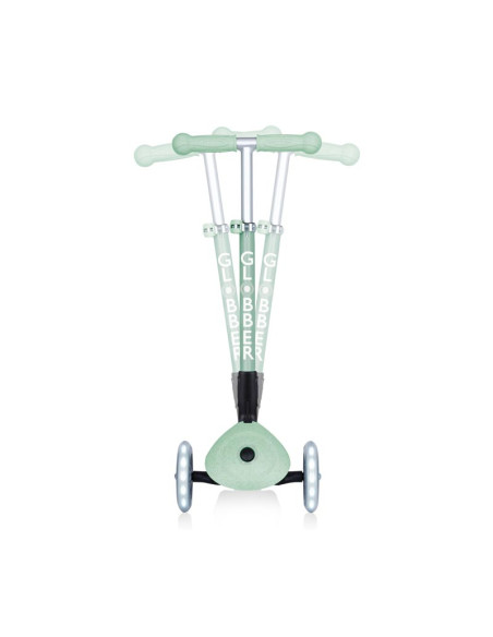 Сгъваема еко тротинетка с 3 колела GLOBBER JUNIOR FOLDABLE LIGHTS ECOLOGIC - цвят пистачио