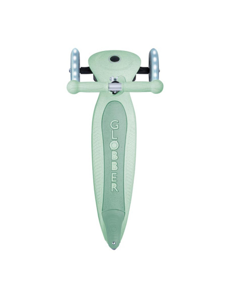 Сгъваема еко тротинетка с 3 колела GLOBBER JUNIOR FOLDABLE LIGHTS ECOLOGIC - цвят пистачио