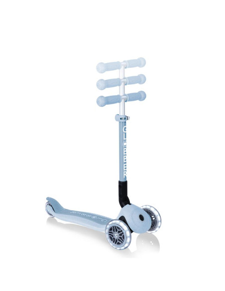 Сгъваема еко тротинетка с 3 колела GLOBBER JUNIOR FOLDABLE LIGHTS ECOLOGIC – цвят боровинка