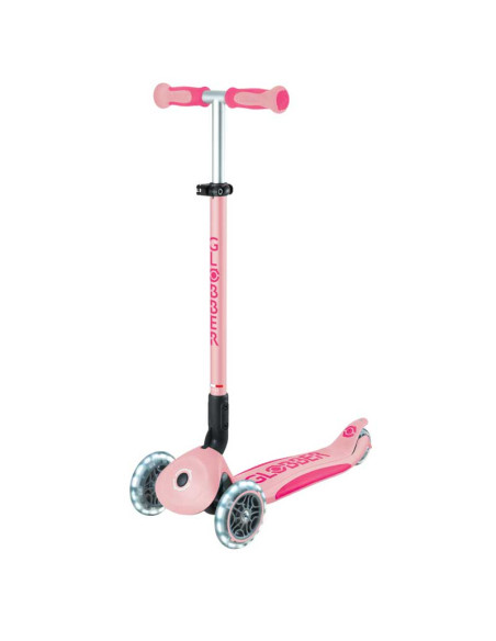 Детска сгъваема тротинетка с родителски контрол Globber Go Up Deluxe Flash Lights, розова