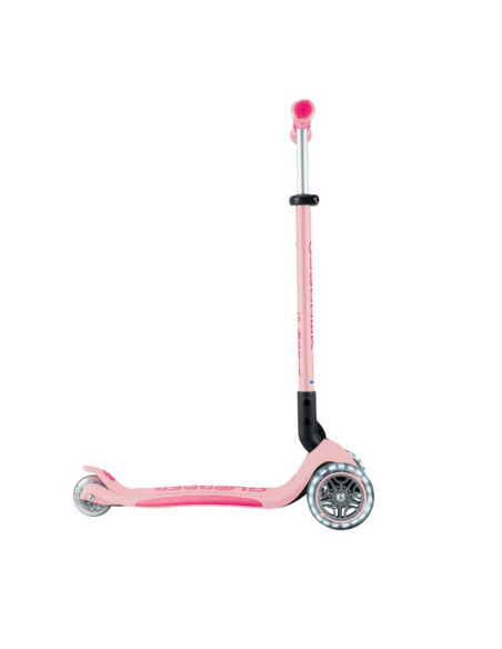 Детска сгъваема тротинетка с родителски контрол Globber Go Up Deluxe Flash Lights, розова
