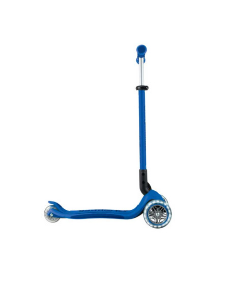 Детска сгъваема тротинетка с родителски контрол Globber Go Up Deluxe Flash Lights, тъмно синя