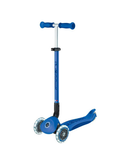 Детска сгъваема тротинетка с родителски контрол Globber Go Up Deluxe Flash Lights, тъмно синя