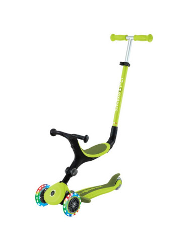 Сгъваема тротинетка с родителски контрол 5 в 1 Globber Go Up Active Lights, лайм