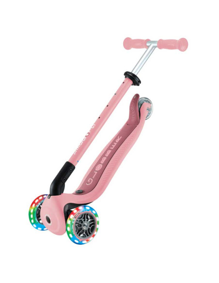 Сгъваема тротинетка с родителски контрол 5 в 1 Globber Go Up Active Lights, пастелно розова
