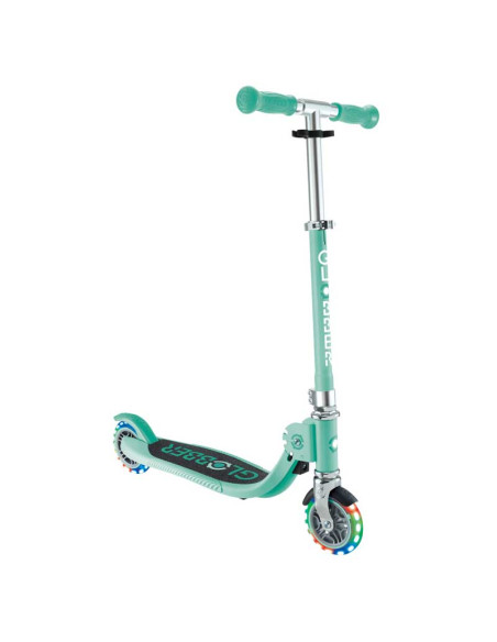 Детска сгъваема тротинетка с две светещи колела Globber Flow Foldable Junior Lights - ментова