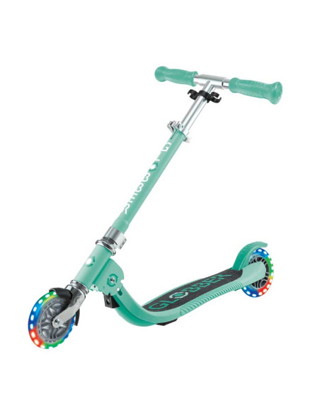 Детска сгъваема тротинетка с две светещи колела Globber Flow Foldable Junior Lights - ментова
