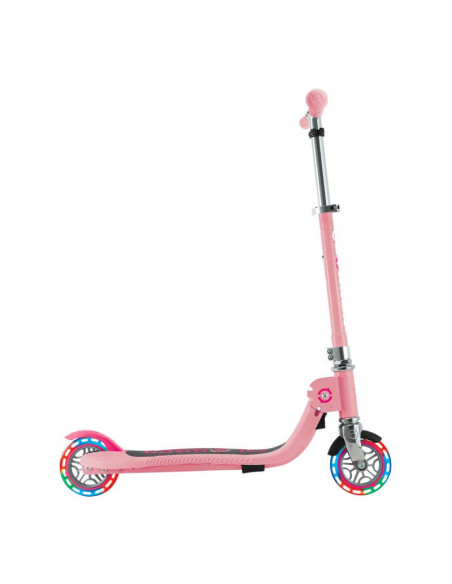Детска сгъваема тротинетка с две светещи колела Globber Flow Foldable Junior Lights - розова