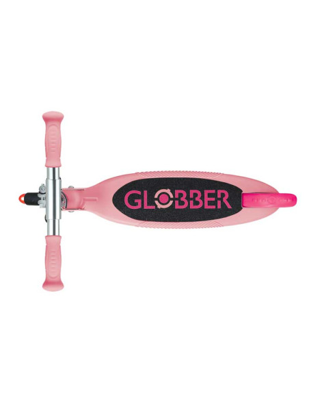 Детска сгъваема тротинетка с две светещи колела Globber Flow Foldable Junior Lights - розова