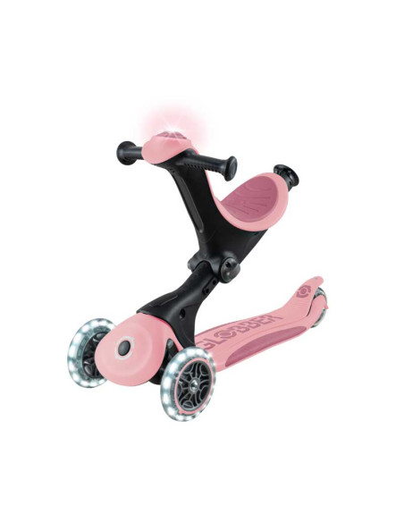 Тротинетка 5 в 1 GLOBBER GO UP DELUXE LIGHTS 360° - пастелно розова