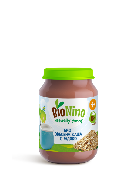 BioNino БИО ПЮРЕ ОВЕСЕНА КАША С МЛЯКО, 4м+ 190 гр