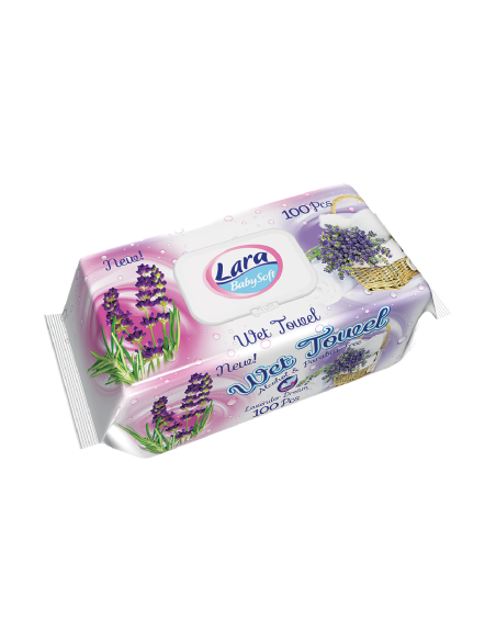 Мокри кърпи Lara 100бр Лавандула