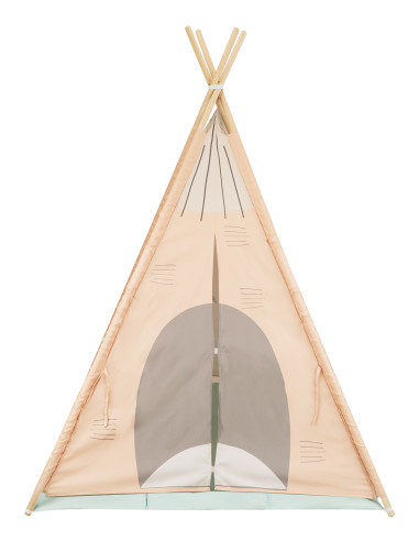 Дървена палатка за игра с мека подложка -...
