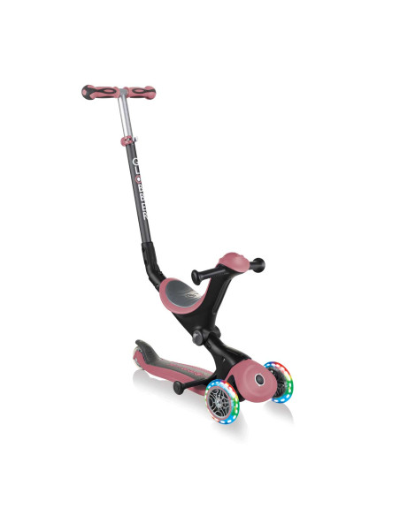 Тротинетка с родителски контрол 5 в 1, GO UP Deluxe Lights - Пепел от рози