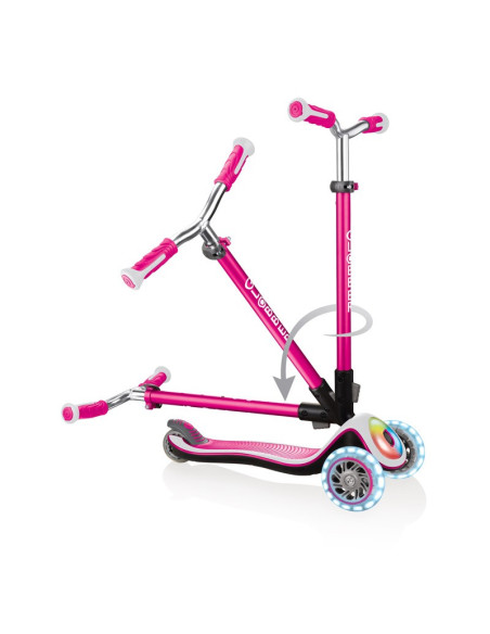 Тротинетка Elite Prime със светещи колела - Розова