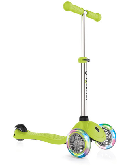 Тротинетка за деца Primo Lights със светещи гуми и регулируема височина - Светло зелена