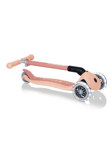 Еко тротинетка за деца PRIMO FOLDABLE LIGHTS ECO – цвят праскова