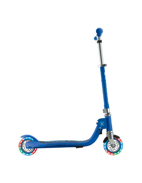 Детска сгъваема тротинетка с две светещи колела Globber Flow Foldable Junior Lights - синя