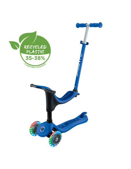 Тротинетка със седалка 4 в 1 GLOBBER GO UP SPORTY LIGHT - тъмно синя