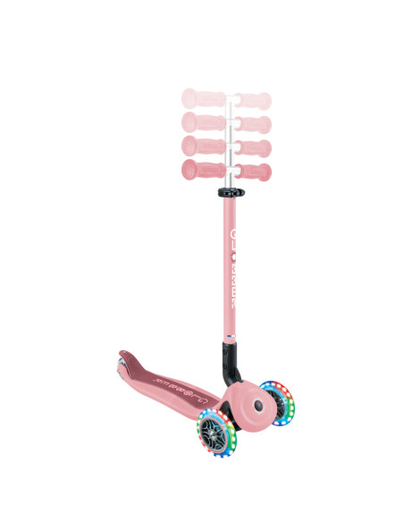 Сгъваема тротинетка 5 в 1 GLOBBER GO UP ACTIVE LIGHTS 360° - пастелно розова