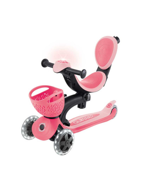 Тротинетка 5 в 1 GLOBBER GO UP BABY LEARN 360° FLASH LIGHTS, розова