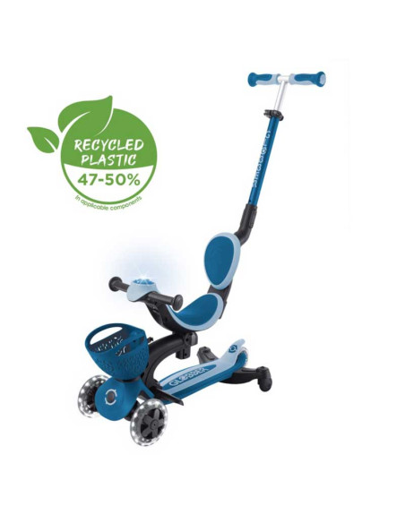 Тротинетка 5 в 1 GLOBBER GO UP BABY LEARN 360° FLASH LIGHTS, тъмно синя