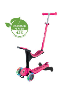 Тротинетка 4 в 1 GLOBBER GO UP SPORTY LIGHTS 360° - розова