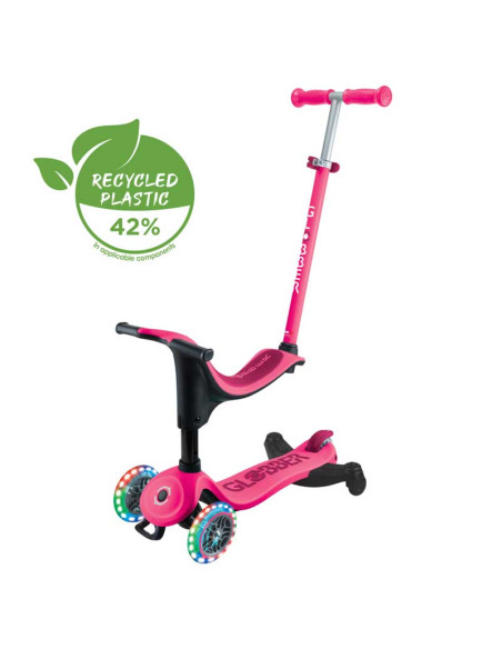 Тротинетка 4 в 1 GLOBBER GO UP SPORTY LIGHTS 360° - розова