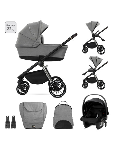 Д.КОЛИЧКА BIANCA GREY 3 В 1 до 22кг с кош за новор