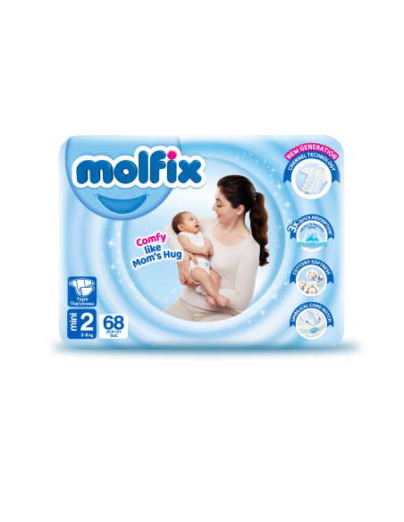 Molfix Бебешки пелени 2, 3-6кг, 68бр.
