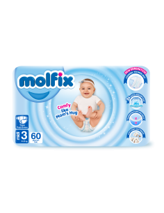 Molfix Бебешки пелени 3, 4-9кг, 60бр.