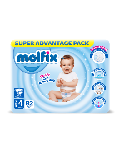 Molfix Giant Pack пелени 4, 7-14кг, 82бр.