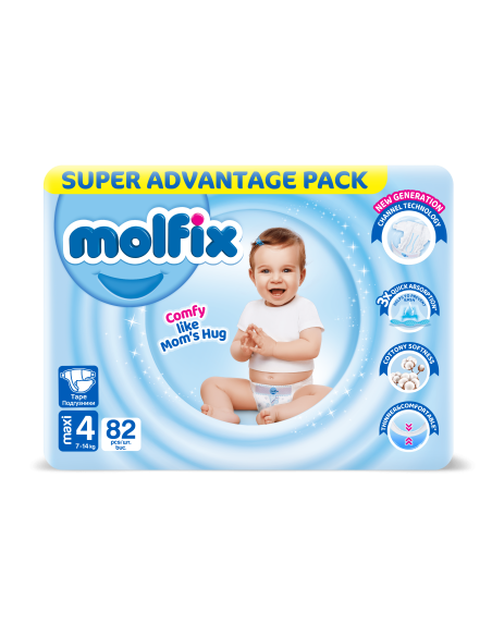 Molfix Giant Pack пелени 4, 7-14кг, 82бр.
