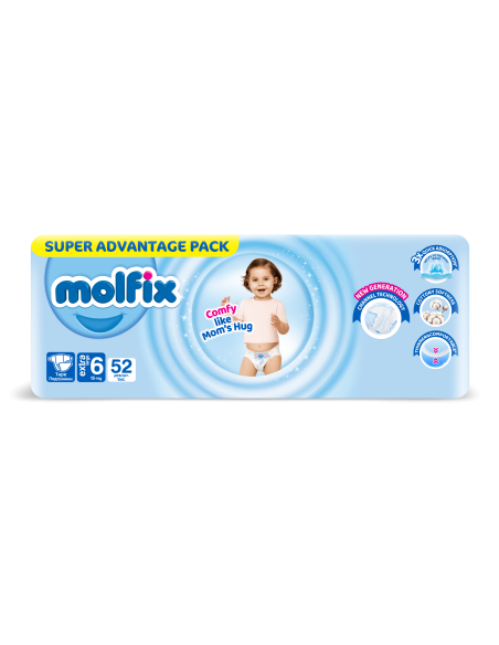 Molfix Giant Pack пелени 6, 15+ кг, 52бр.