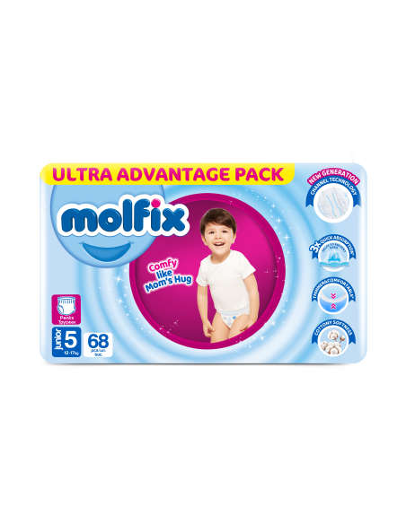 Molfix Giant Pack пелени гащи 5, 12-17кг, 68бр.
