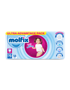 Molfix Giant Pack пелени гащи 6, 15+ кг, 58бр.