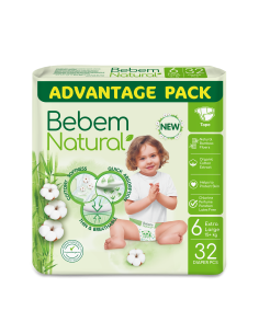 Bebem Natural Бебешки пелени 6, 15+ кг, 32бр.