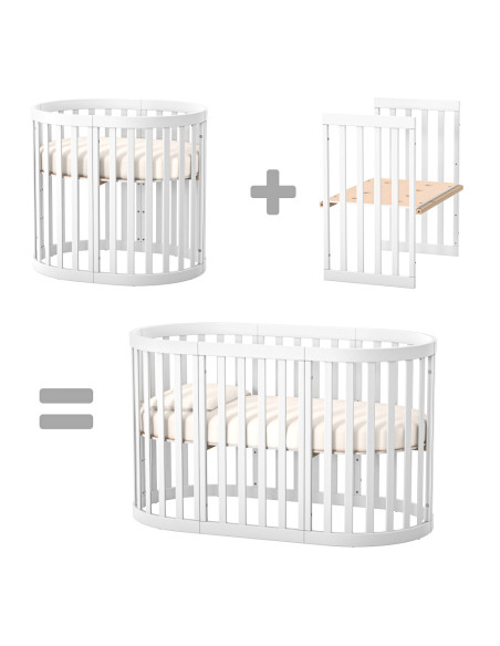 Veres трансформиращо легло от бук Рим БЯЛО + Матраци