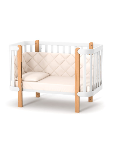 Veres бебешка кошара от бук Монако БЯЛО/БУК...