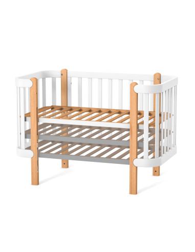 Veres бебешка кошара от бук Монако БЯЛО/БУК...