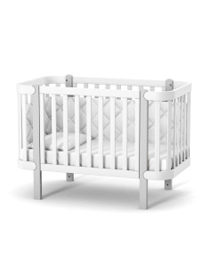 Veres бебешка кошара от бук Монако БЯЛО/СИВО 60/120 см +...