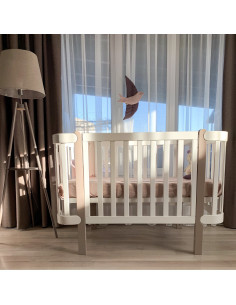 Veres бебешка кошара от бук Монако БЯЛО/КАПУЧИНО 60/120... 2