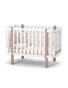 Veres бебешка кошара от бук Монако БЯЛО/КАПУЧИНО 60/120...