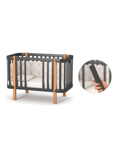 Veres бебешка кошара от бук Монако ГРАФИТ/ДЪРВО...